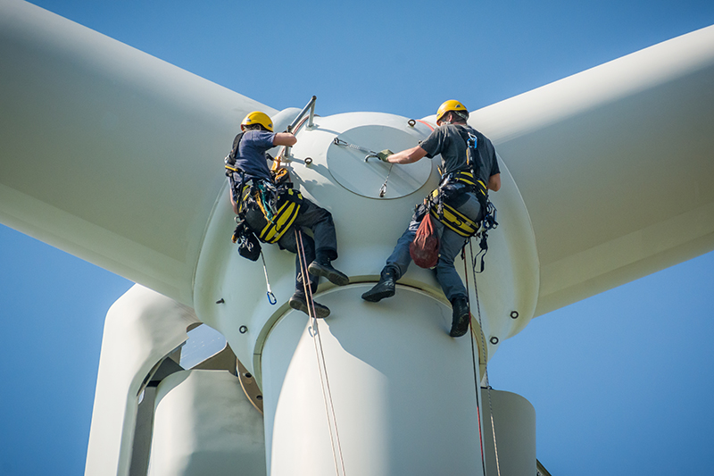 Wind Turbine Being repaired